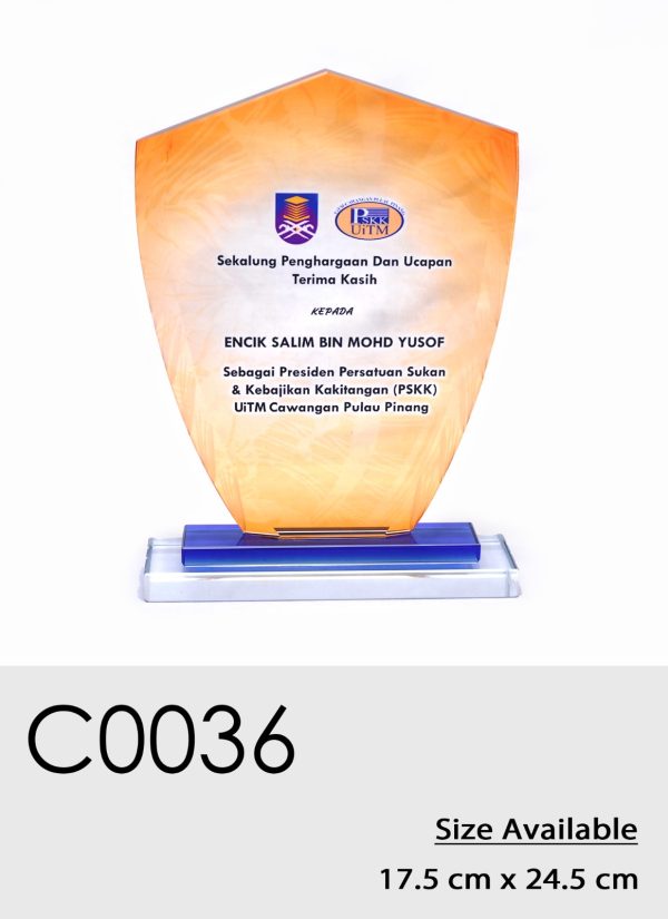 C0036 Crystal Plaque