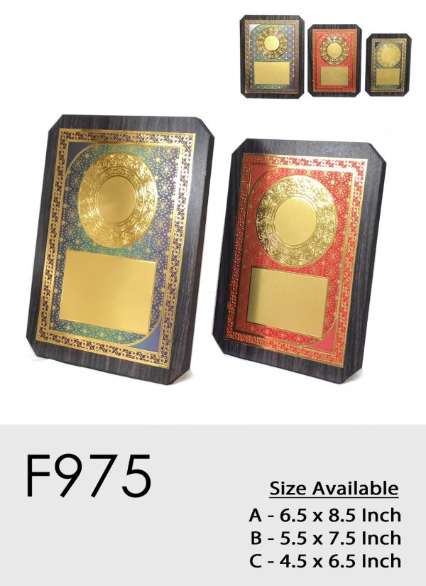 F975 Exclusive Premium Affordable Wooden Sticker Gold Plaque Malaysia